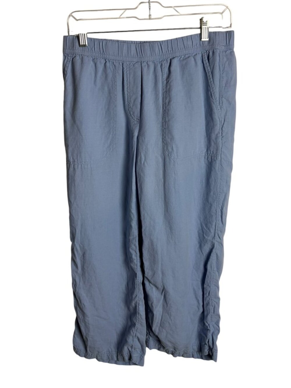 J Jill Pure Jill Size Xs Linen Pull on Pants Light Blue Cropped Costal Beach